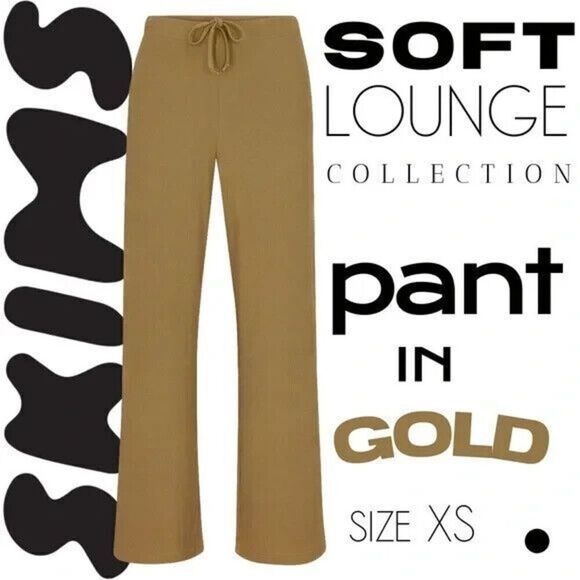 New SKIMS Ribbed Lounge Pants in Camel Brown Size Large - Picture 2 of 5